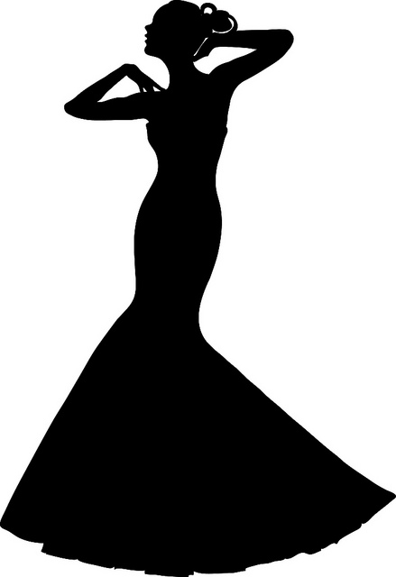 Clip Art Illustration of a Spring Bride in a Strapless Gown ...