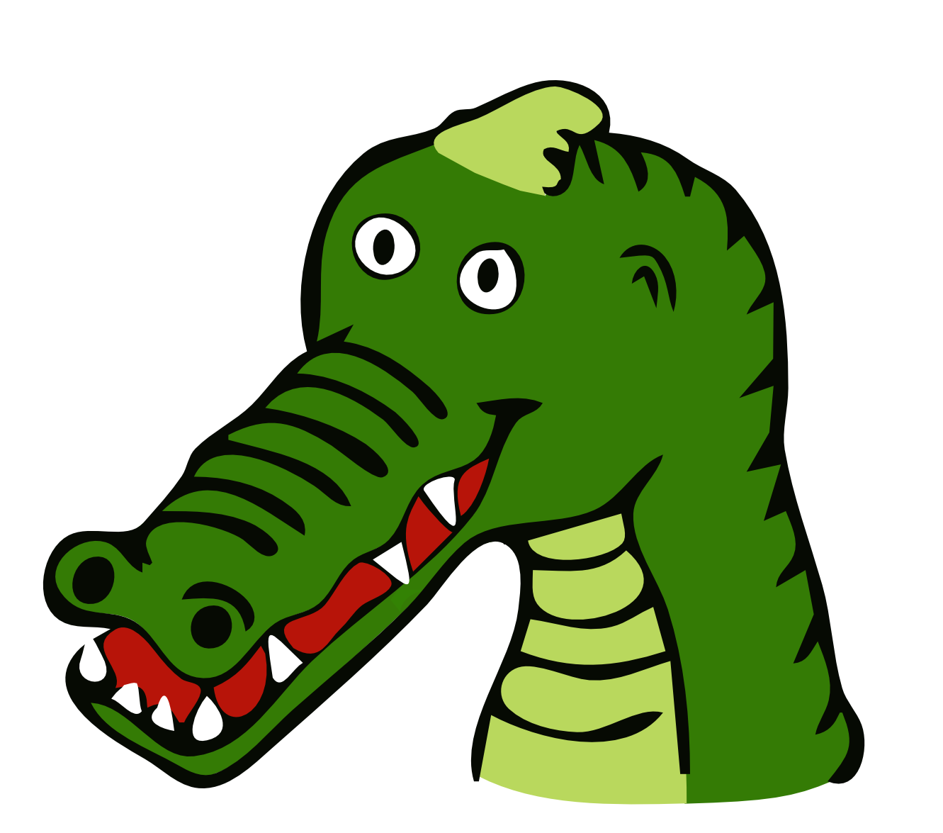 Clip Art: Krokodil Farbe Drawn Crocodile ...