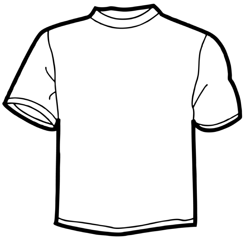 Blank T Shirt Template For Colouring - ClipArt Best