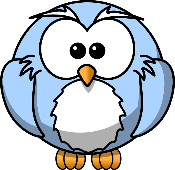 Blue Cartoon Owl Clip Art - vector clip art online ...