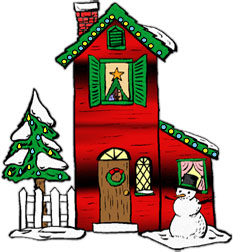 Christmas House Clipart - Animated Christmas Houses