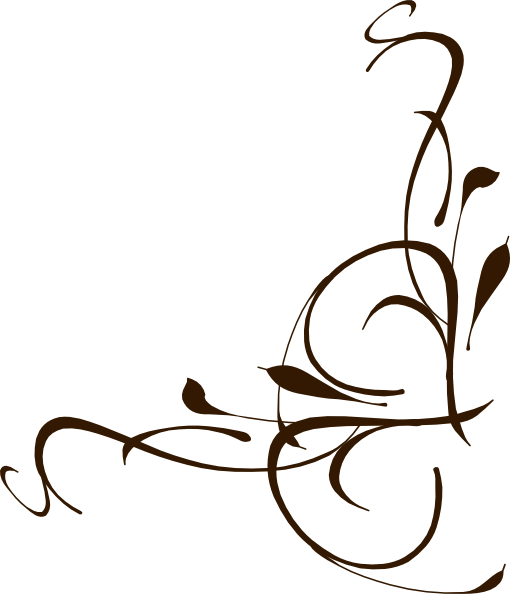 Right Brown Floral Swirl clip art - vector clip art online ...