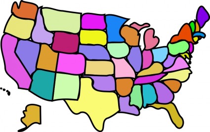 U.S. Map, Cartoony Free Vector