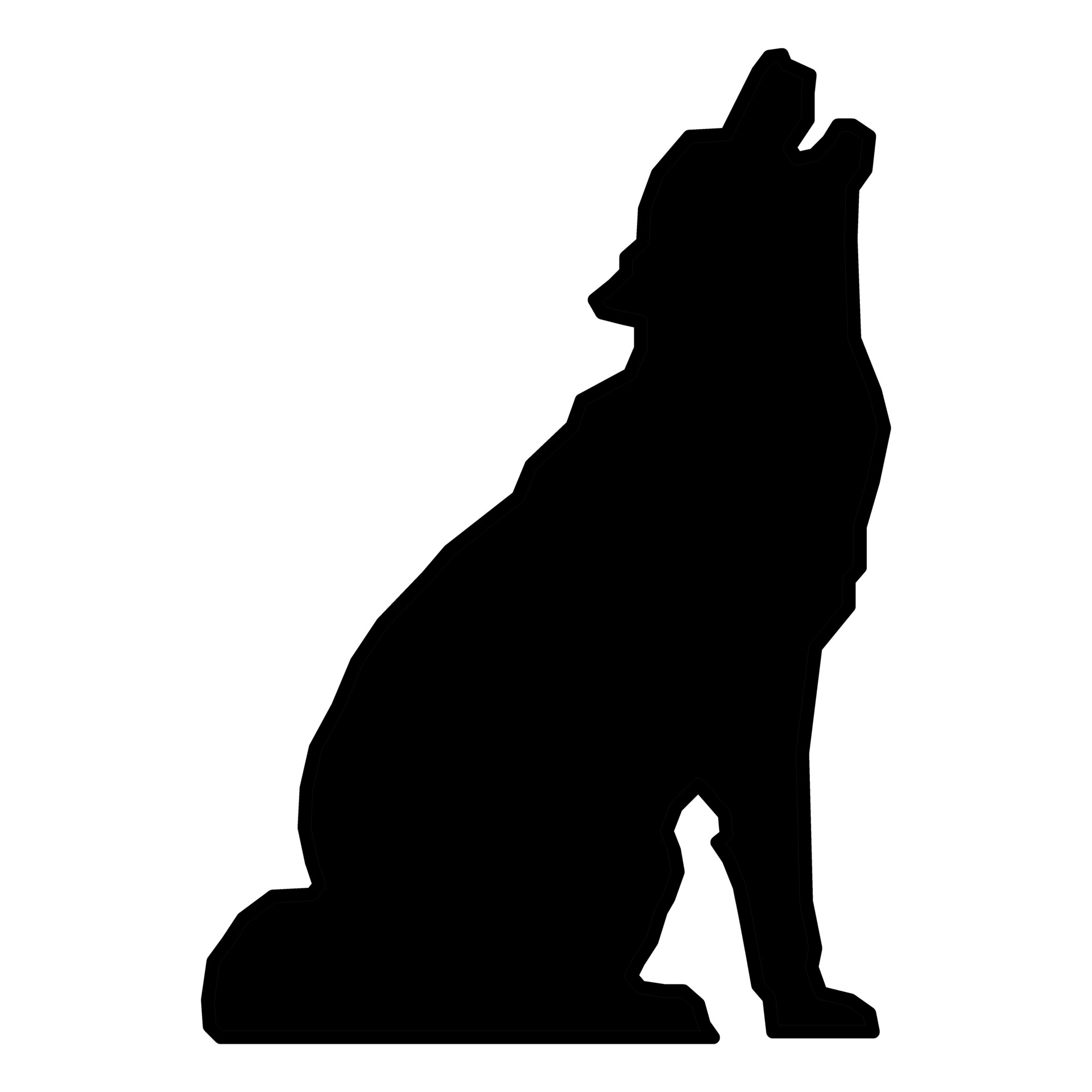 Howling Wolf Silhouette - ClipArt Best