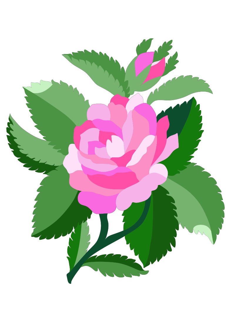 Clipart - Design for damask rose