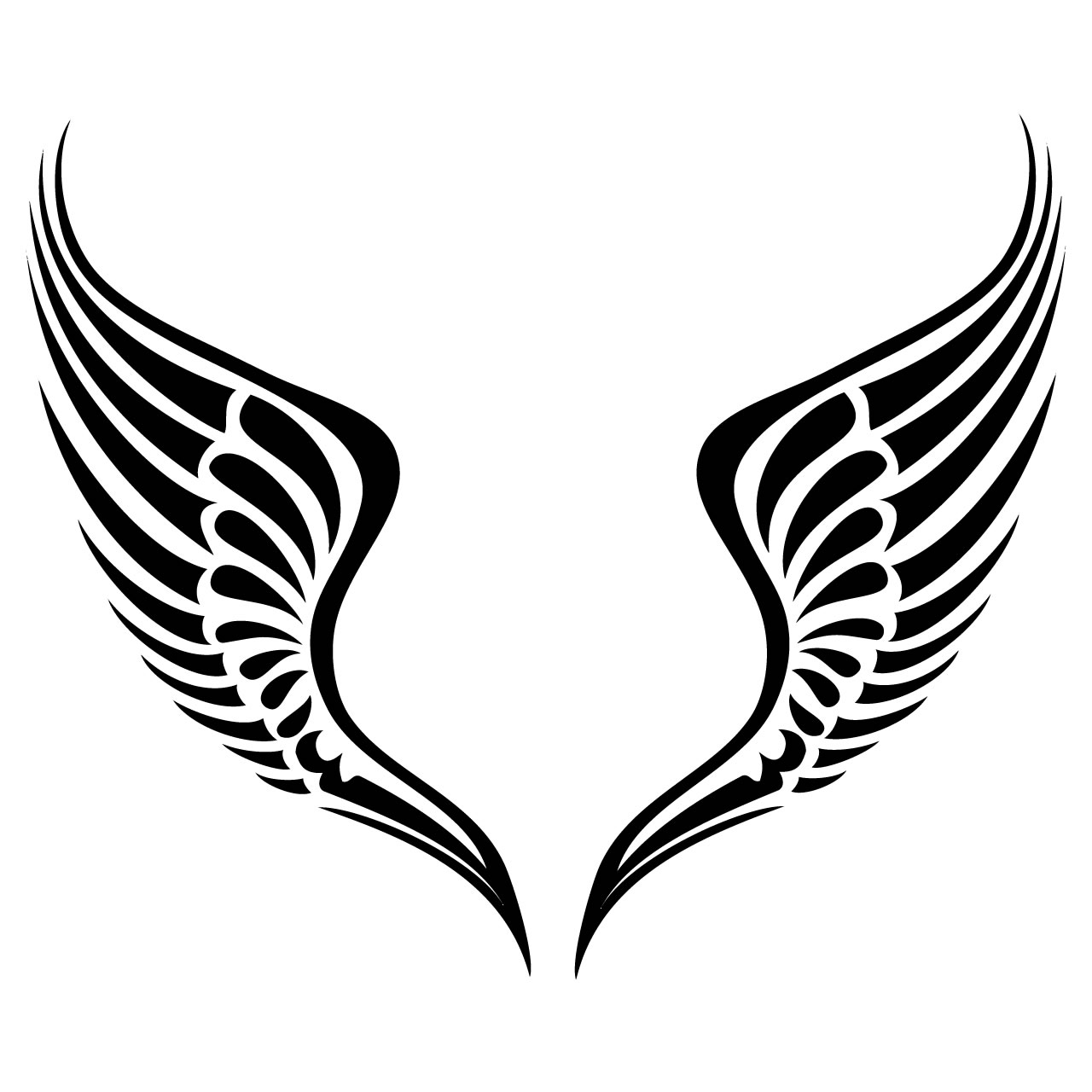 Angel Wings Black And White Clipart