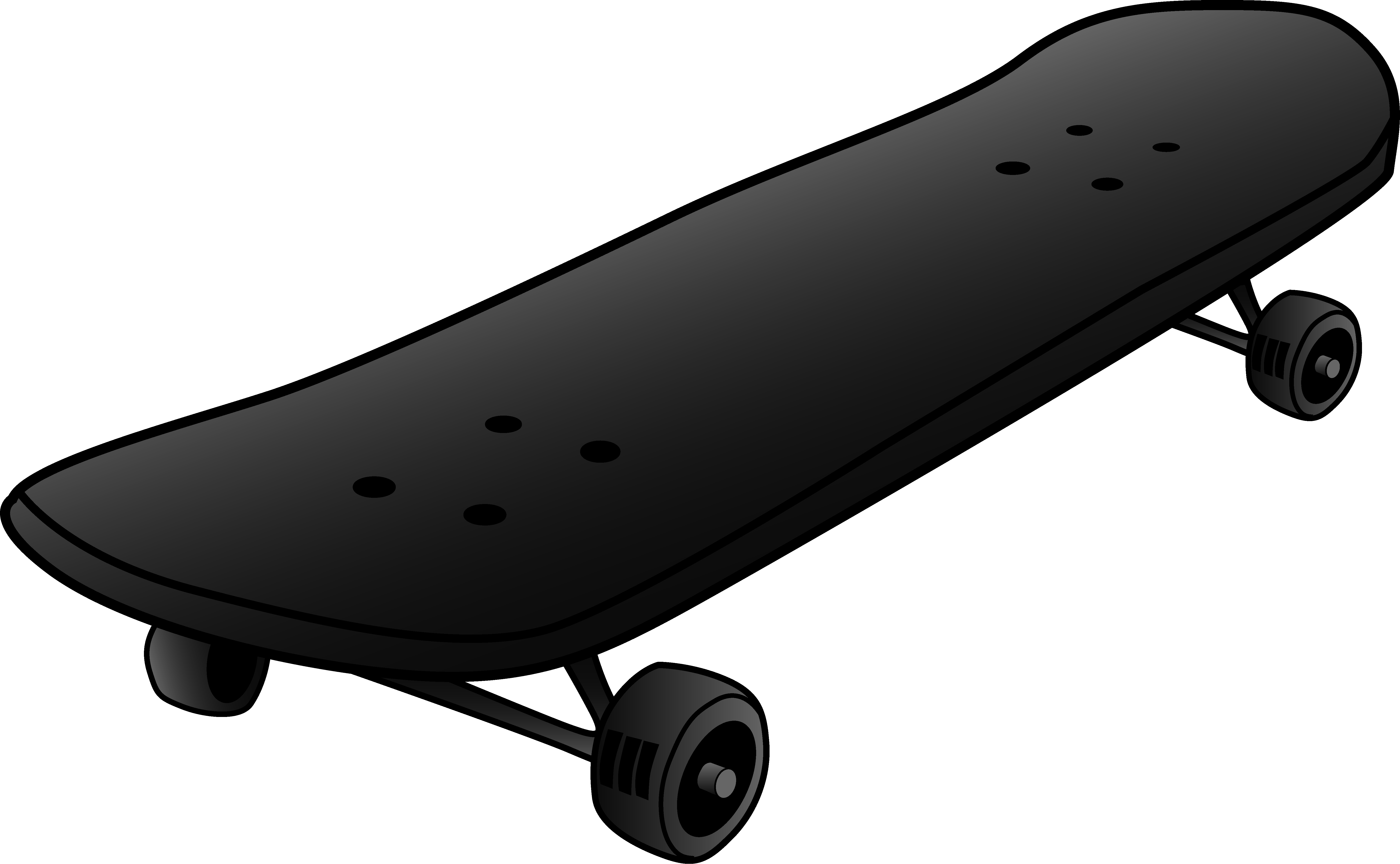 Skateboard Clipart Black And White - Free Clipart ...
