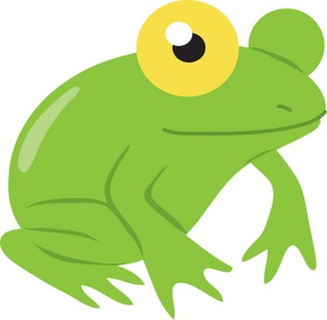 Frogs Clipart Image - Cute Little Cartoon Frog with Big Eyes