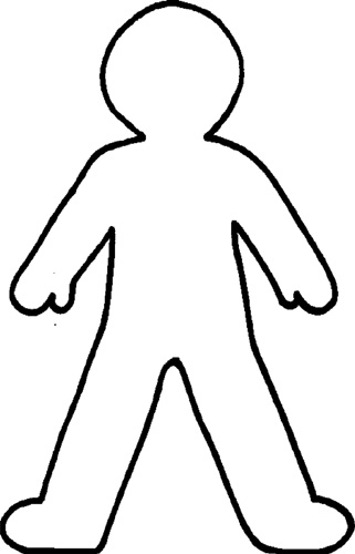 Kid body outline clipart