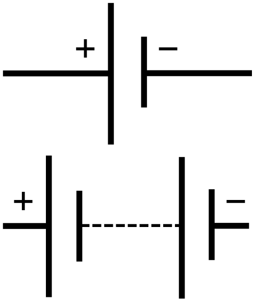 File:A Cell and a Battery symbol.svg