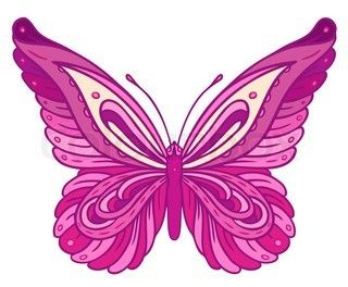 Purple Butterfly Clip Art | Vector of 'Pink butterfly on white ...