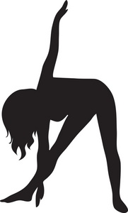 Exercise Clipart Image - The Silhouette Of A Woman Doing Stretches