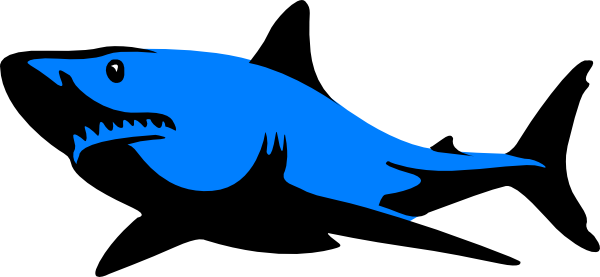 Blue.shark clip art - vector - Free Clipart Images