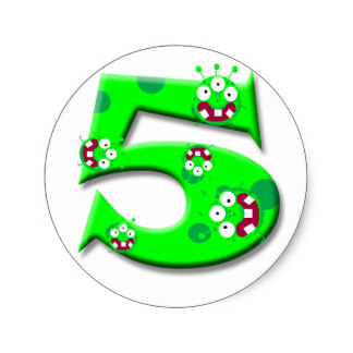 Number 5 Stickers | Zazzle
