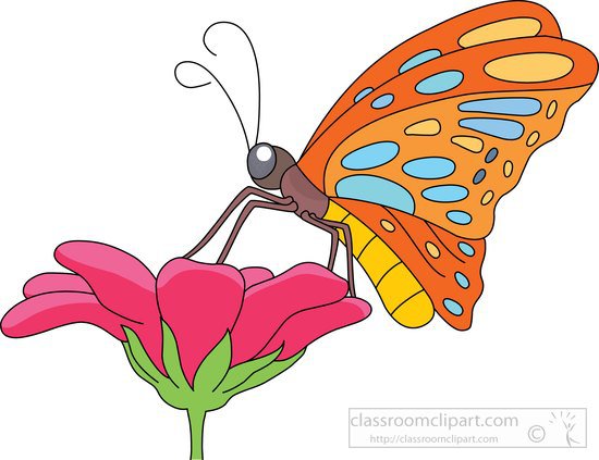 Flower with butterfly clipart