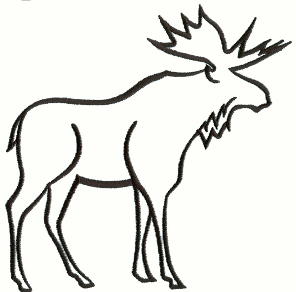 Grand Slam Designs Embroidery Design: Moose Outline 2.33 inches H ...