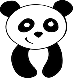 Panda outline clipart image #11740