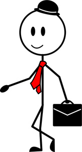 Businessman Cartoon Clipart Image - Stick Figure Businessman with ...