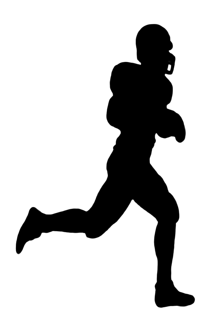 Running silhouette clipart black and white