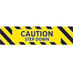Caution Step Down Non-Skid Glow-in-the-Dark Floor Sign - GEMPLER'S