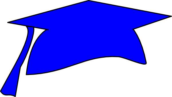 Blue Graduation Cap clip art - vector clip art online, royalty ...