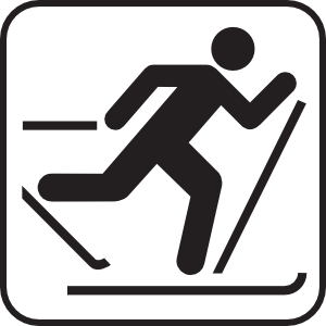 Ice Skiing Map Sign clip art - vector clip art online, royalty ...