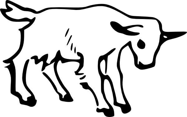 Goat Outline clip art Free vector in Open office drawing svg ...