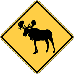 MUTCD W11-21 Moose Crossing Sign - 24x24 | STOPSignsAndMore.com