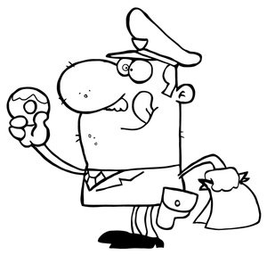 Police officer clipart black and white