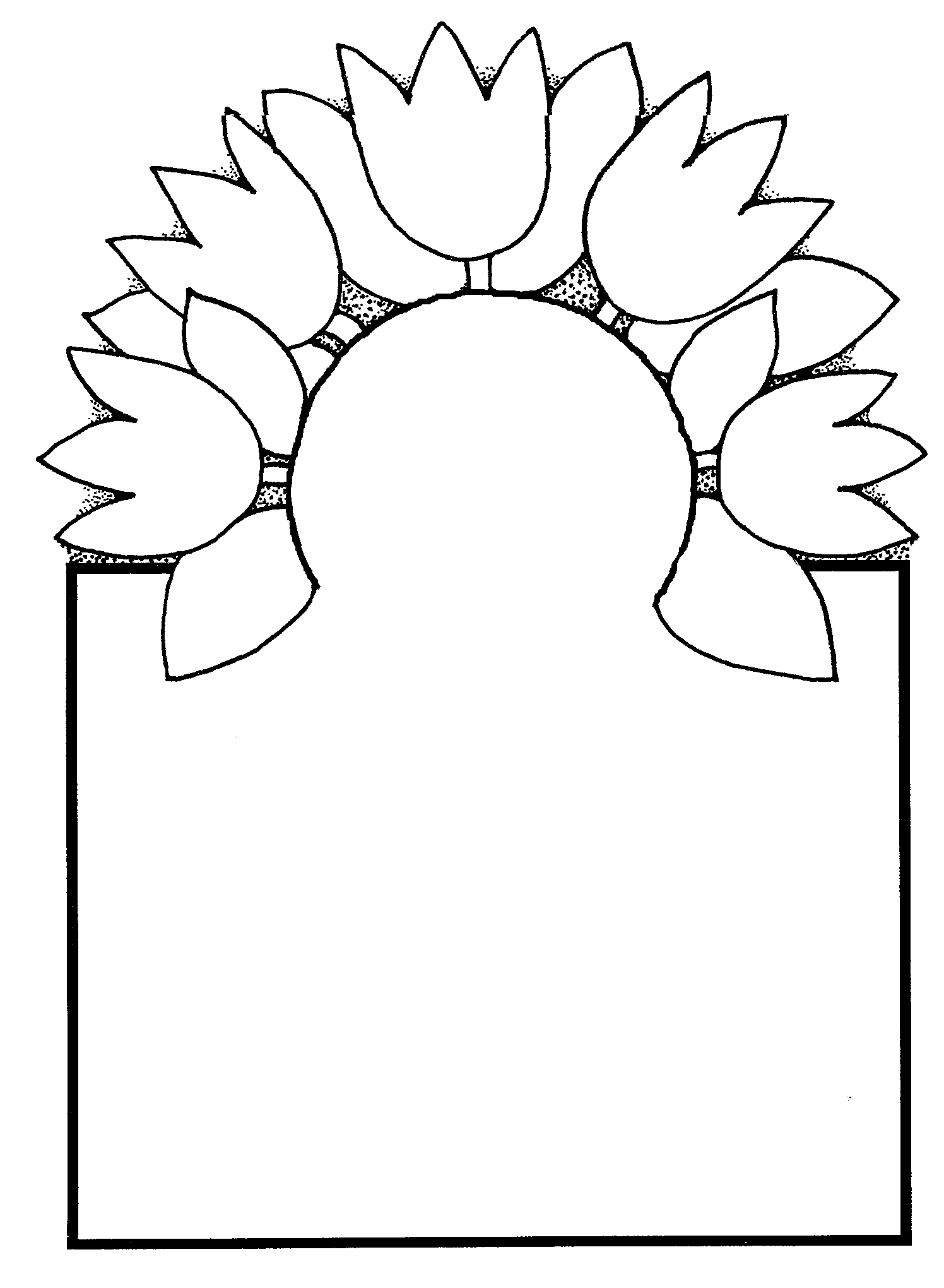 Black And White Flowers Spring Clipart