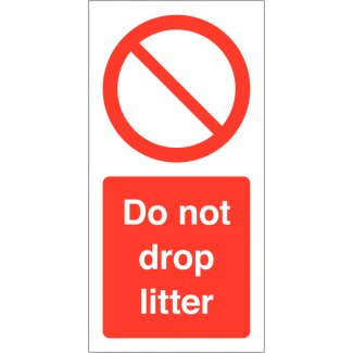 Do Not Drop Litter Vinyl Safety Labels On-a-Roll | Seton UK