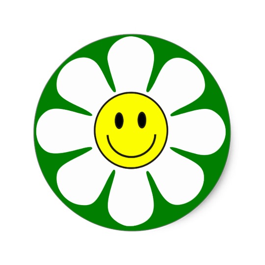 smiley face daisy sticker | Zazzle