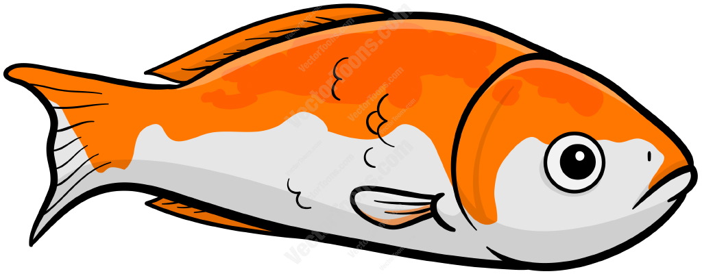 Cartoon Clipart: Orange And White Fish