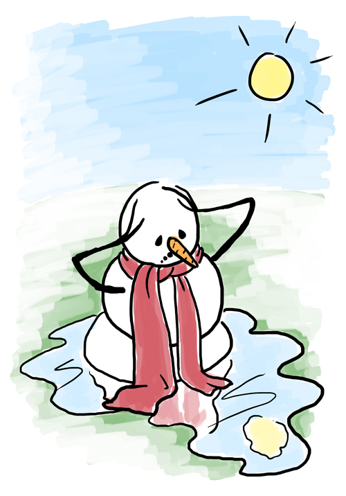 Melting Snowman Sketch – Karen B. Jones