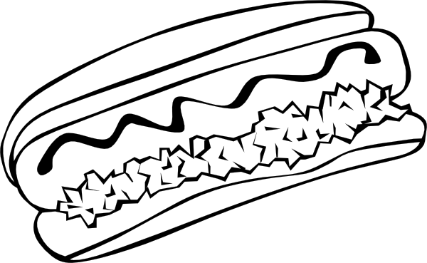Hot Dog (b And W) clip art Free Vector