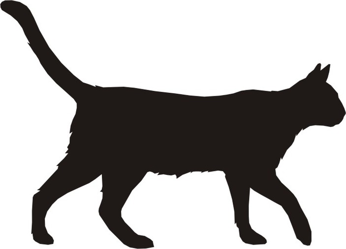 Cat Silhouette Outline Clipart - Free to use Clip Art Resource