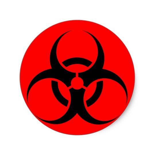Bio Hazard or Biohazard Sign Symbol Warning Red Classic Round ...
