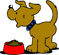 Dog eating food clipart