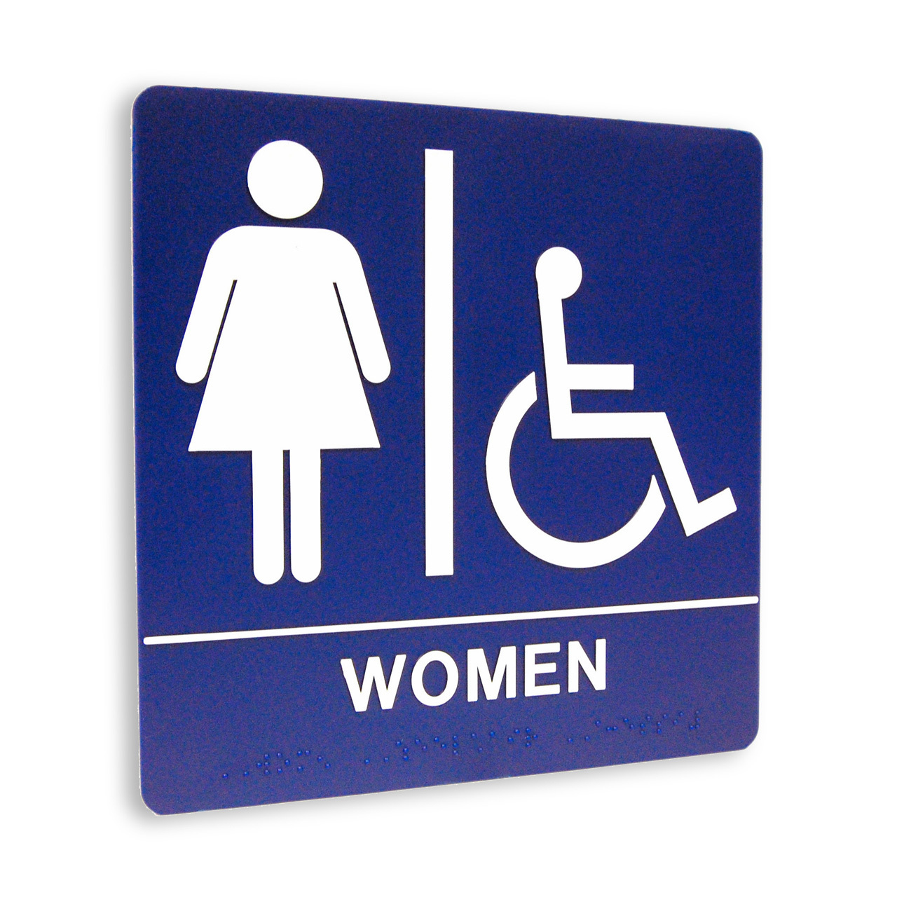 8" x 8" Restroom Sign - "WOMEN" w/ISA, (4) Standard Colors - The ...