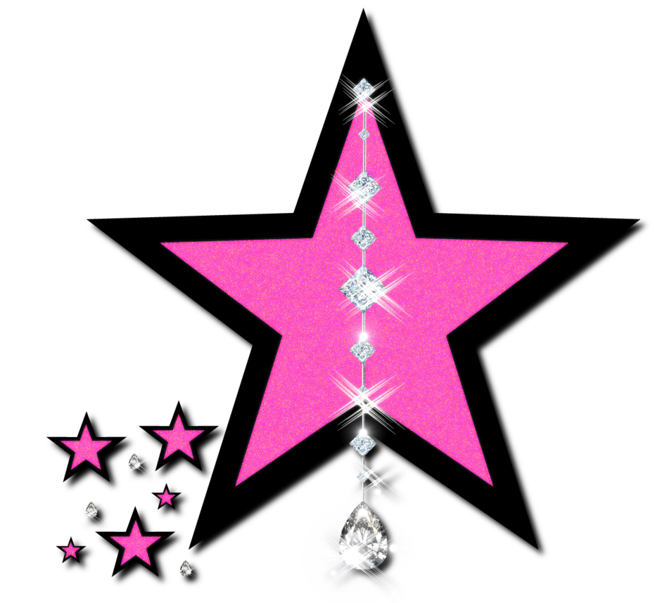 Pink And Black Star Clip Art
