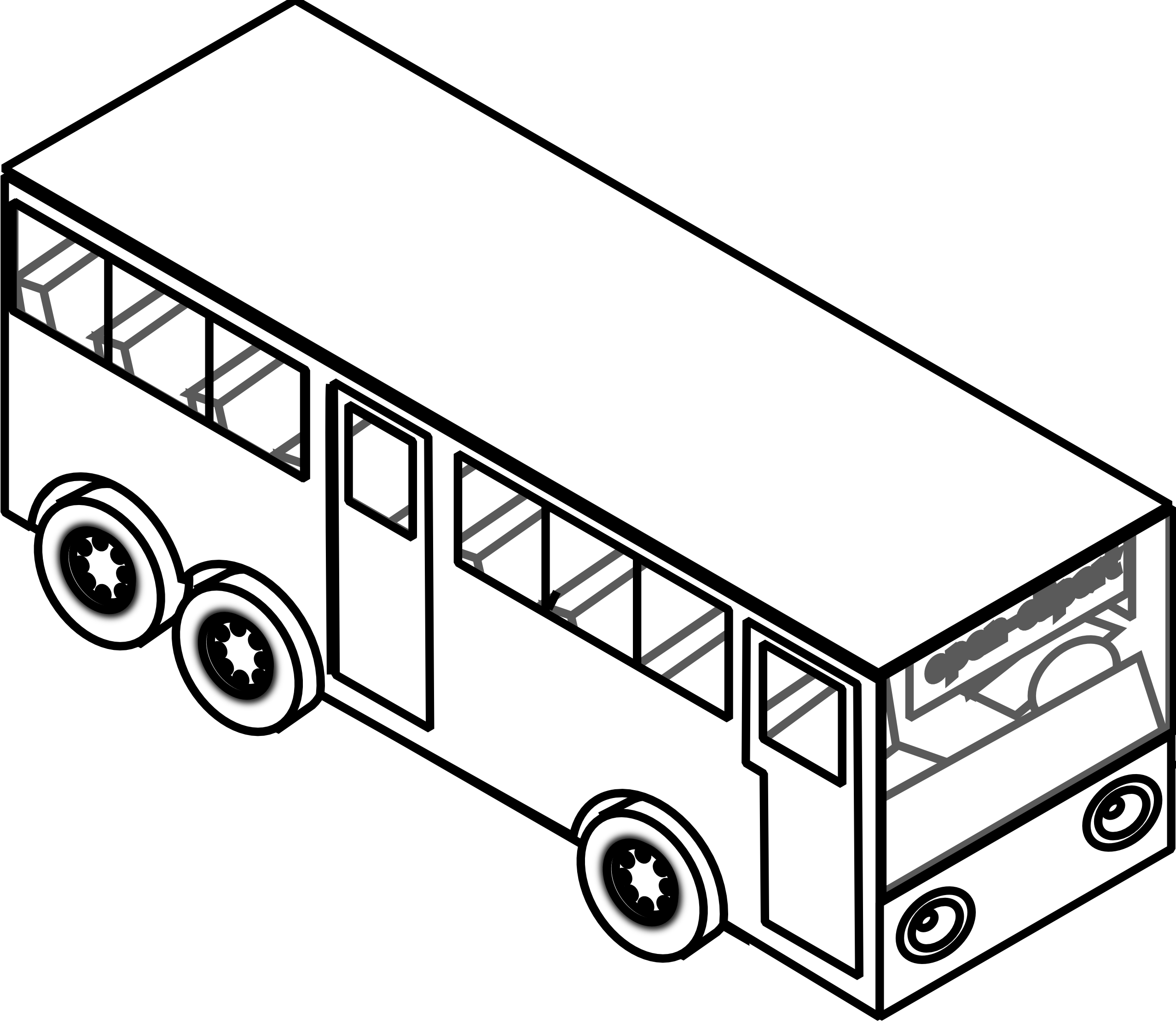 School Bus Black And White Clipart