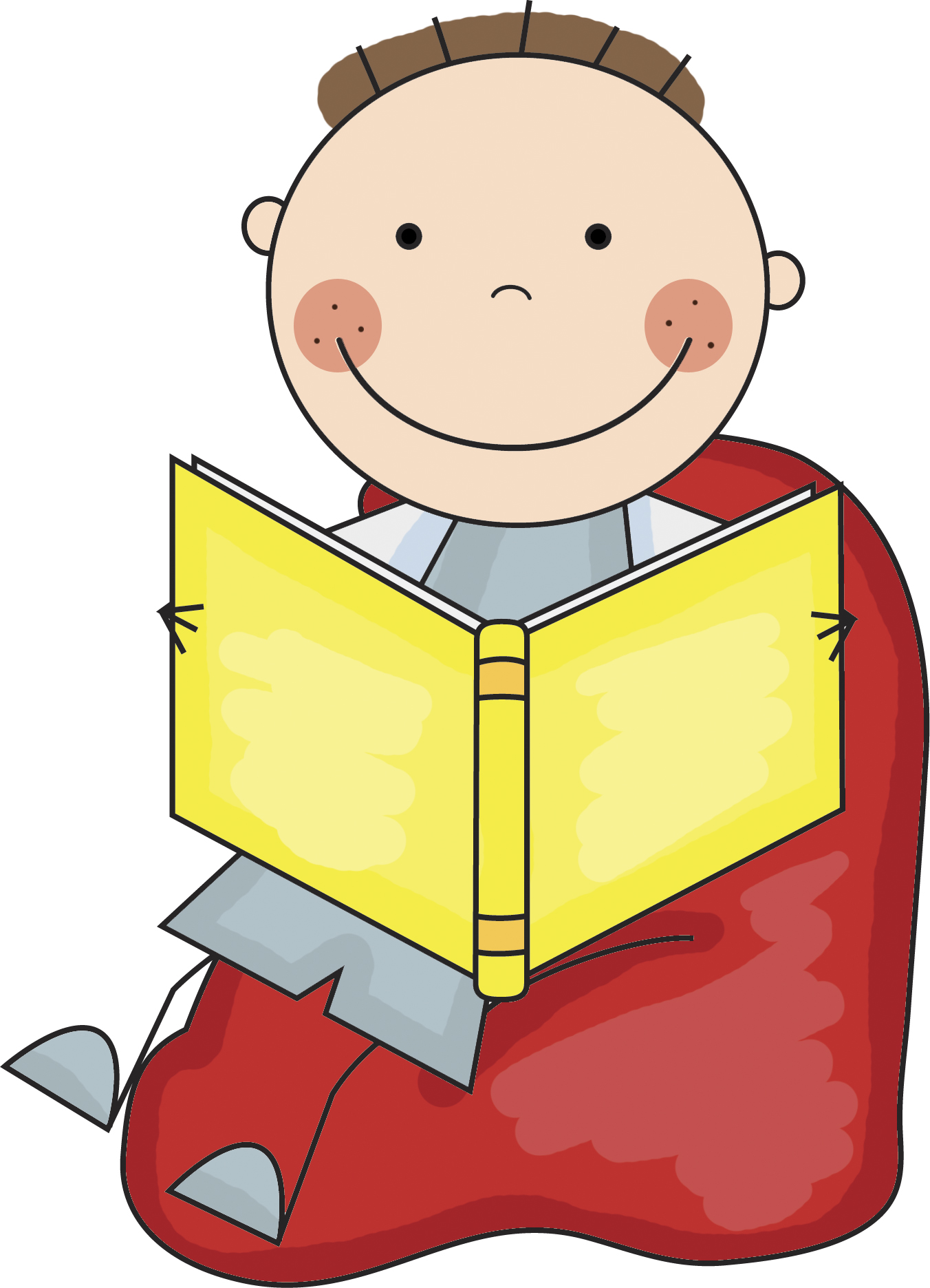 Boy Reading Book Clipart