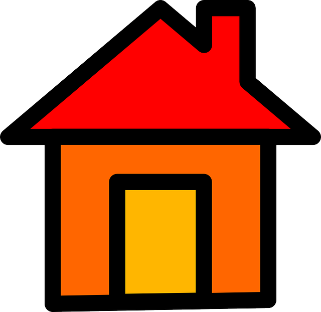 RED, HOUSE, HOME, ICON, SYMBOL, YELLOW, CARTOON, BUTTON - Public ...