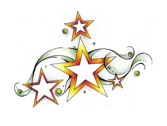 Sparkling Stars Tattoo Designs - wide 2