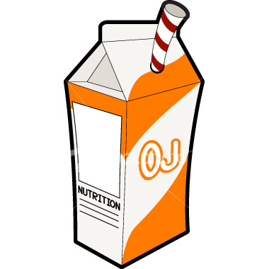Orange juice box clipart