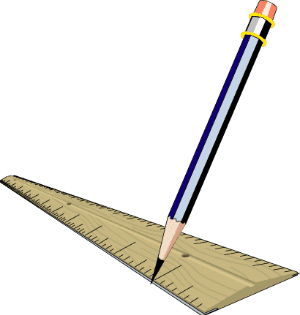 Pencil and ruler clipart