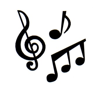 Musical notes clipart black and white