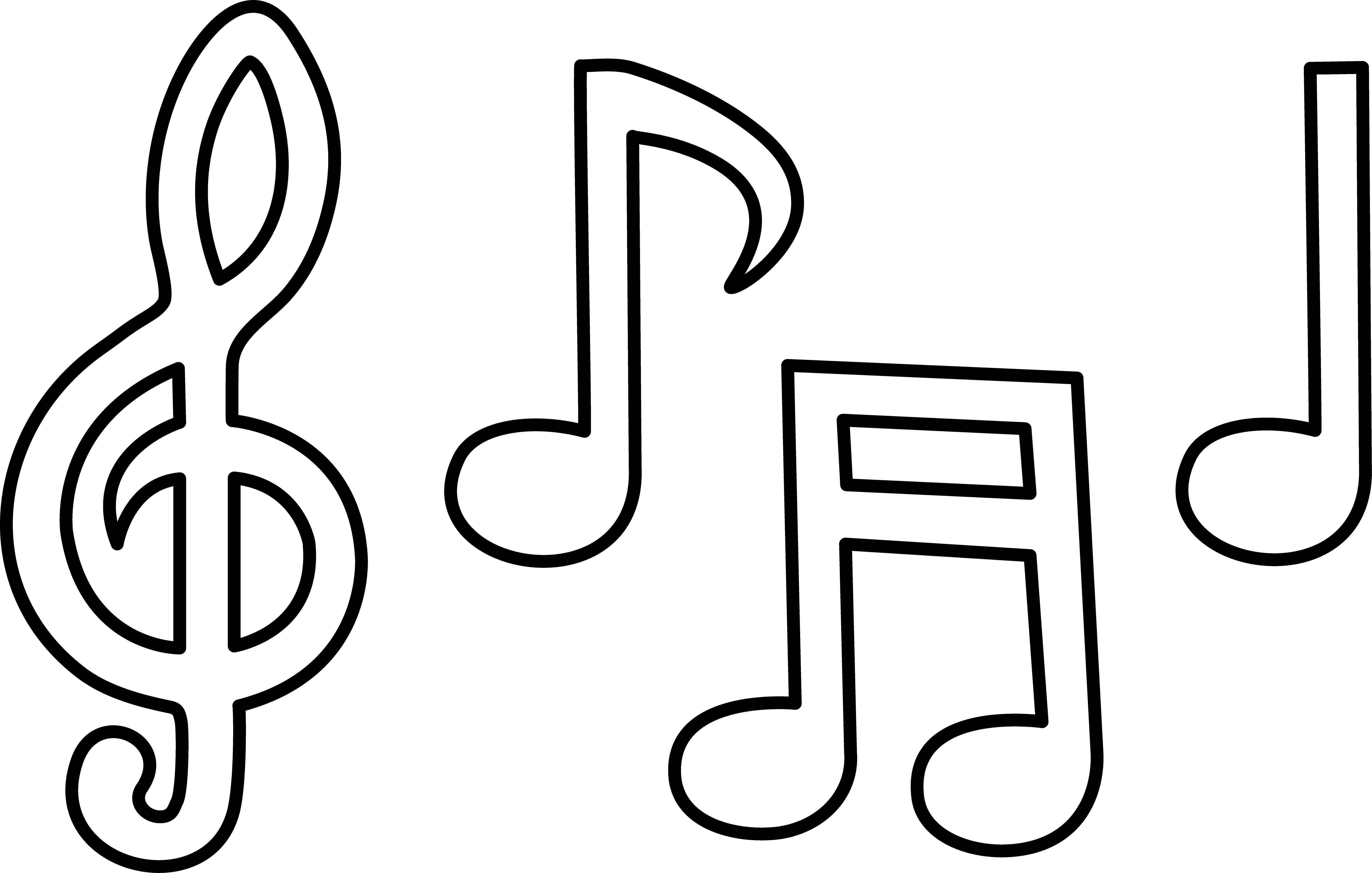 Clipart outline of music note