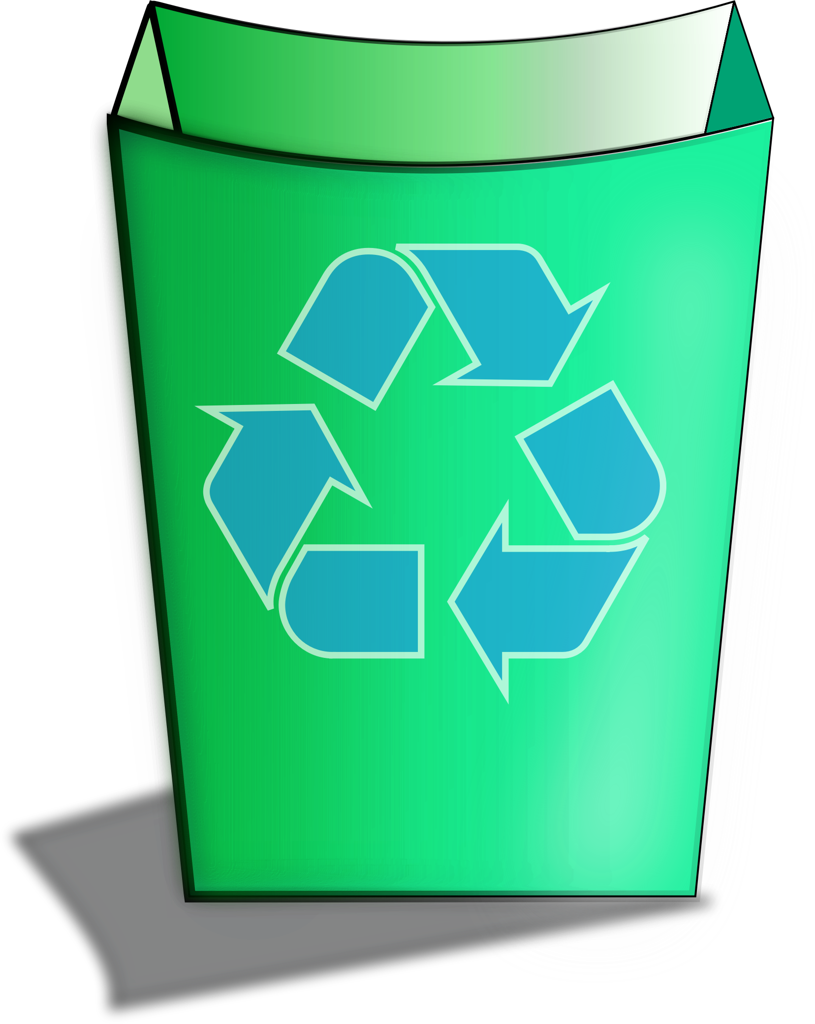 Clipart - Green Recycle Bin