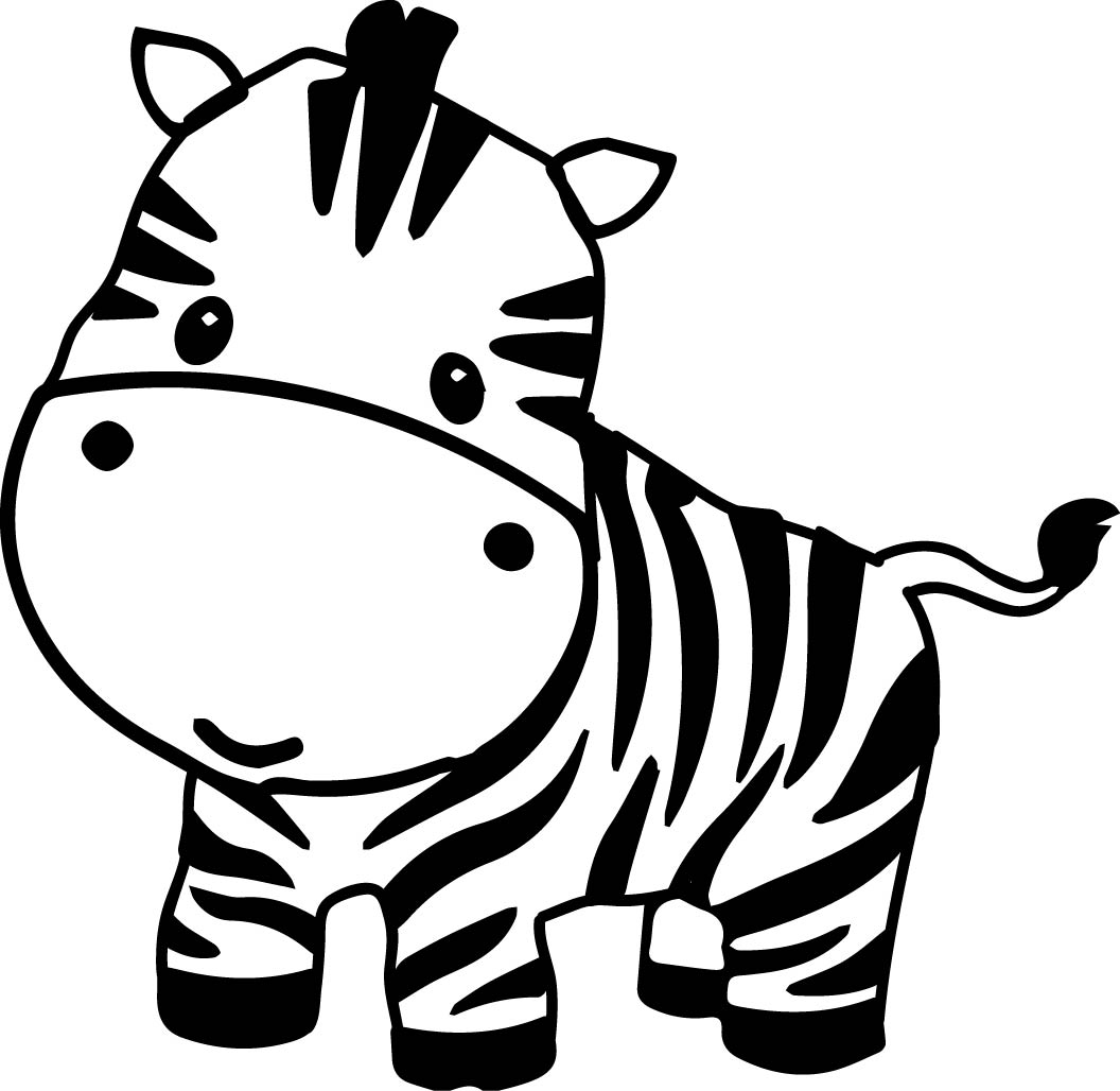 Cartoon animal clipart black and white